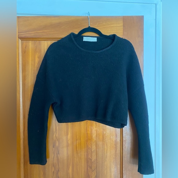Stella McCartney 100% wool crop sweater black - Picture 1 of 5